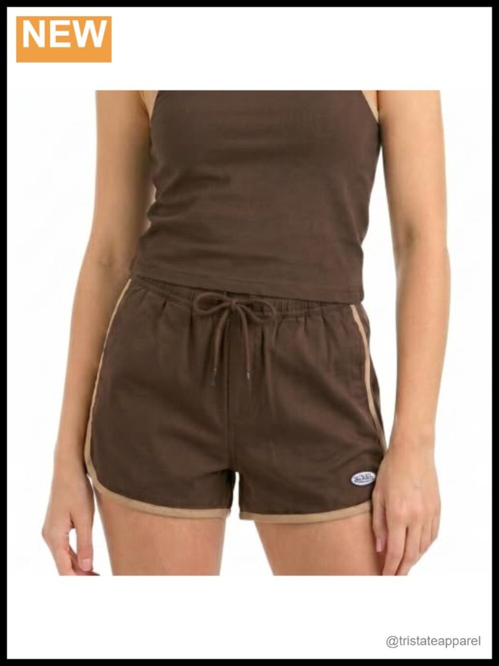 Mid Rise Sweatshorts with Chenille Logo & Contrast Hem Trim